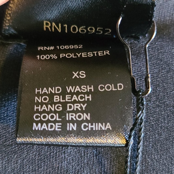 Jet black all Sequins 3/4 sleeve mini, XS - Picture 4 of 4